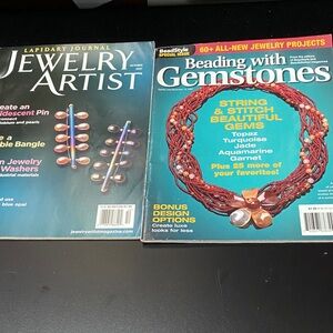 Set of two Beading Gemstone and Jewelry Artist magazines from early 2000